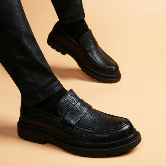 Men's British Fashionable Green Business Formal Wear Leather Shoes