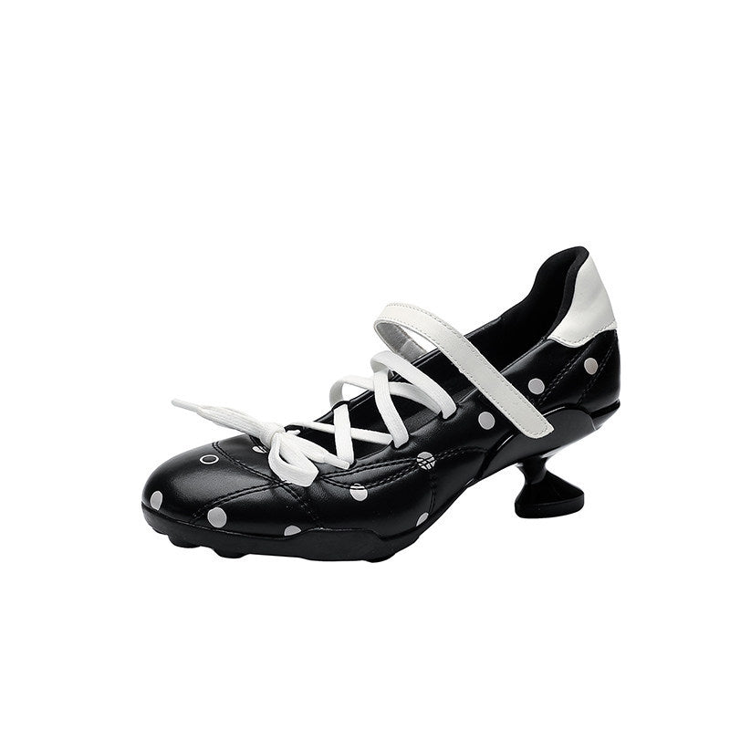 French Black Ballet Mary Jane Shaped Heels