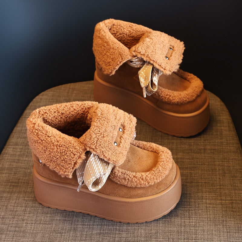Women's Hidden Platform Fashion Plus Veet Winter Snow Boots