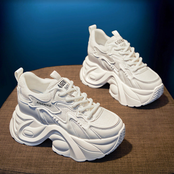Women's Dad Autumn Small Platform Hidden White Casual Shoes