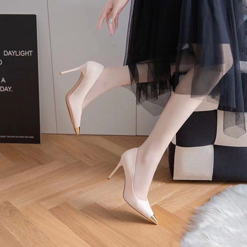 Women's Golden Bird Professional Pointed Black High Fashion Soft Women's Shoes