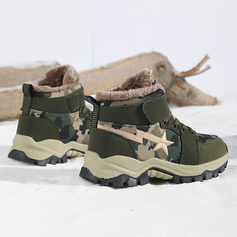 Children's Sports Waterproof Warm Cotton Outdoor Camouflage Kid's Snow Boots