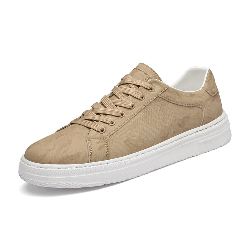 Men's Skate White Low Top Handmade Flat Surface Skateboard Korean Men's Board Shoes