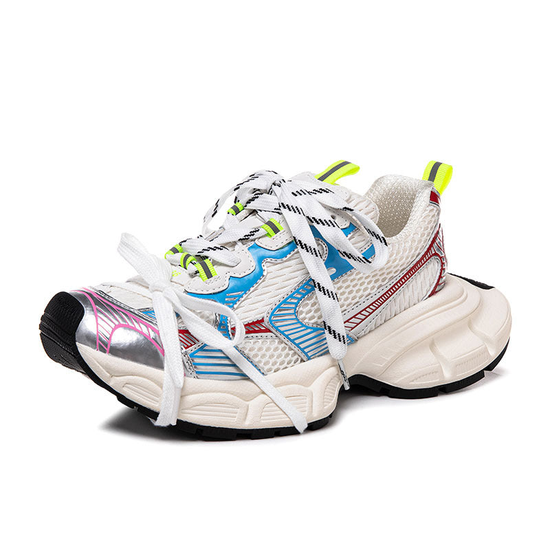 Women's & Men's Dad Distressed Joker Thick Sole Height Sneakers