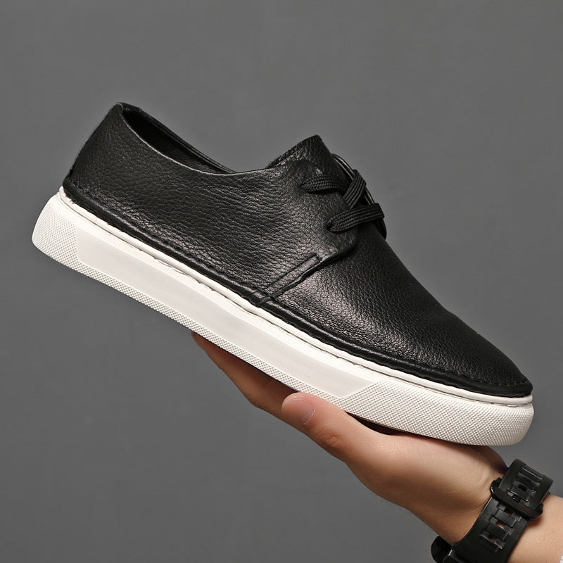 Men's White Slip-on Wild Soft Bottom Surface First Casual Shoes