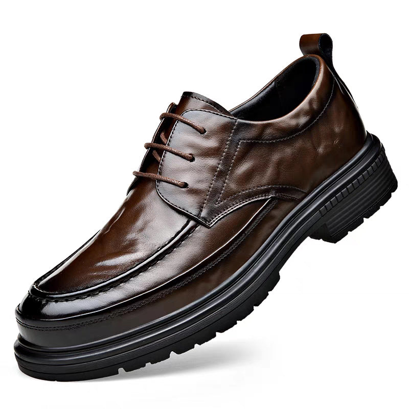 Men's Business Lightweight Platform Slip-on Fashion Pattern Leather Shoes