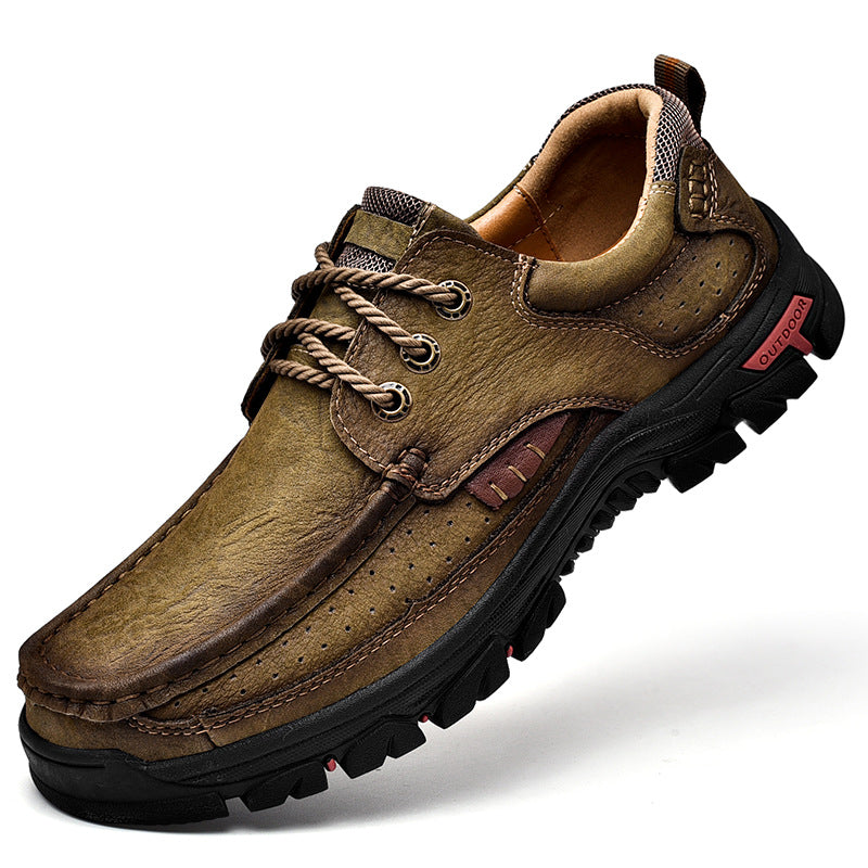 Men's Top Layer Cowhide Genuine Thick Bottom Casual Shoes