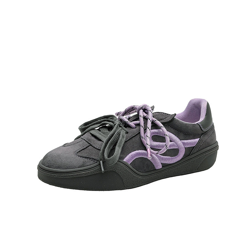 Women's Thick-soled Embroidered German Training Flat Bottom Comfort Retro Sports Skate Women's Casual Shoes