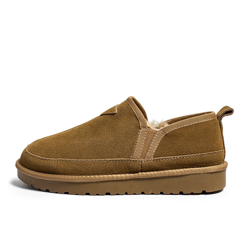 Men's Fleece-lined Warm One Pedal Cotton British Vintage Snow Boots