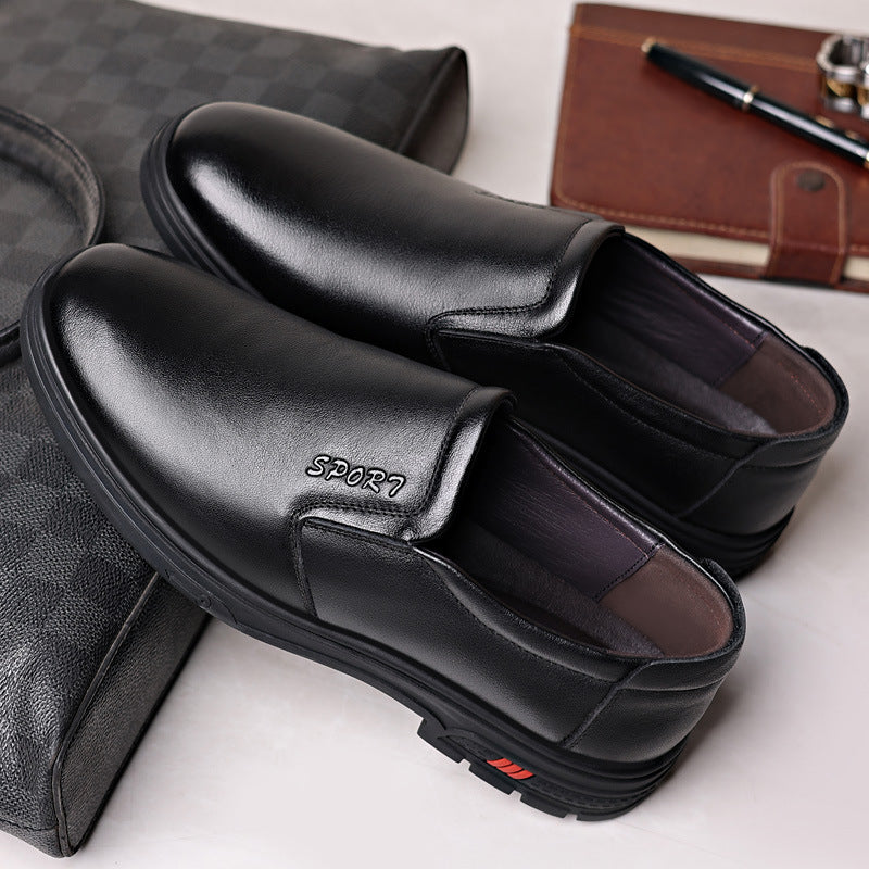 Men's Genuine First Layer Cowhide Dad Summer Leather Shoes