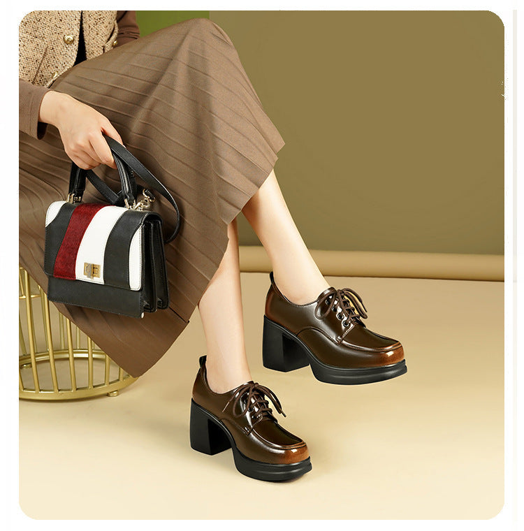Women's & Men's High Autumn Platform Square Toe Pumps Women's Shoes