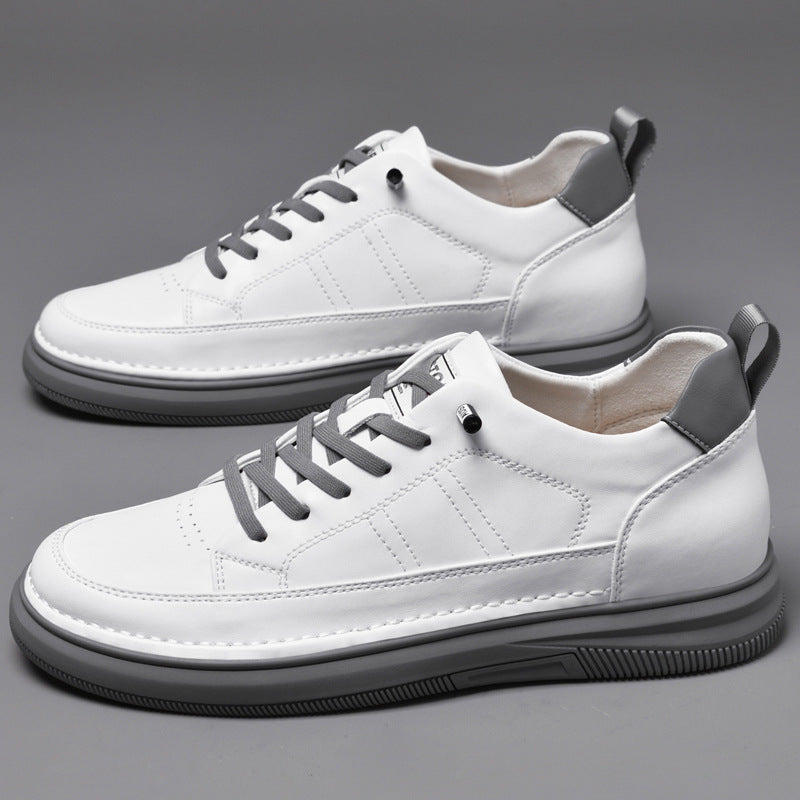 Men's Height Increasing Platform Sports Spring Cowhide Men's Board Shoes