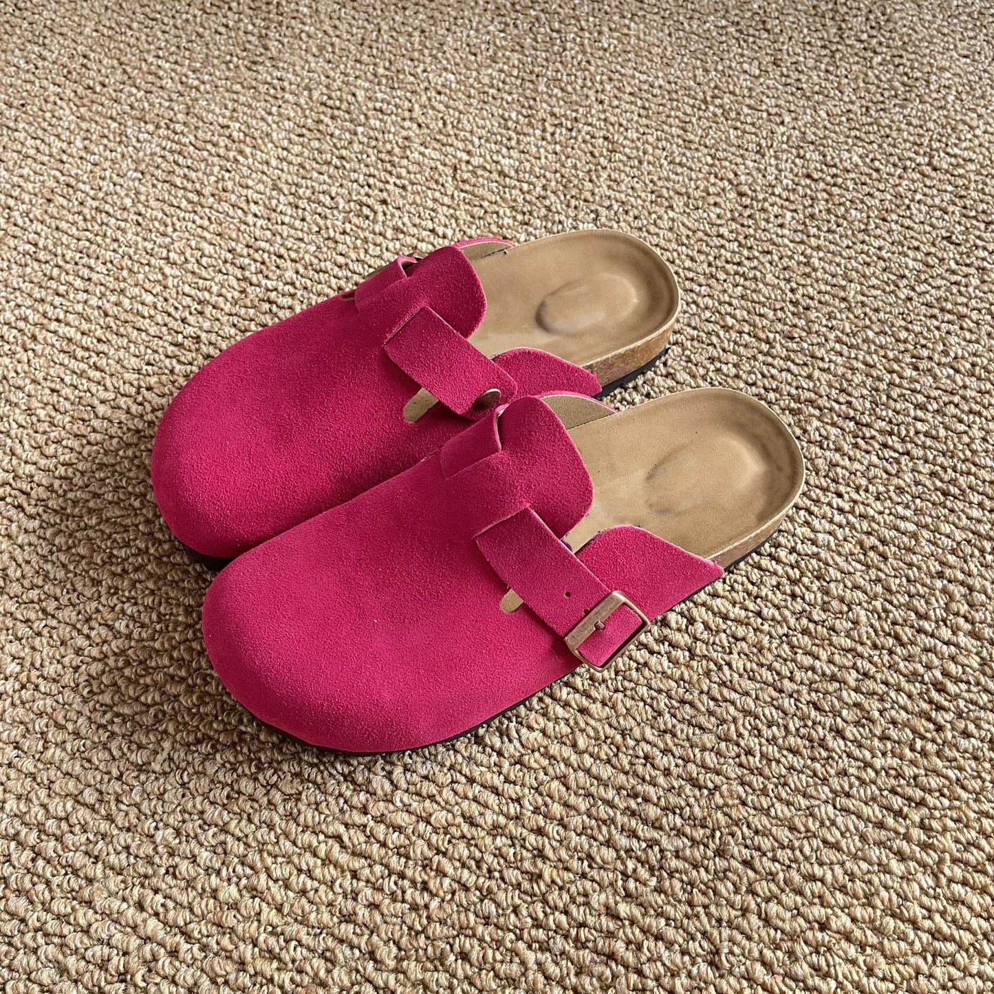 Women's Large Size Outer Wear Thick-soled Closed Toe Half Slip-on Women's Casual Shoes