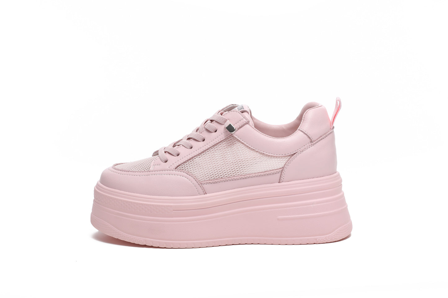Women's Increasing Insole Summer Platform White Breathable Mesh Casual Shoes