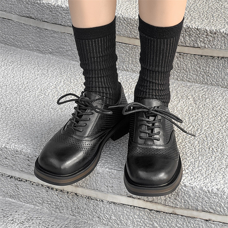 Thick Bottom Fashion British Formal Wear Commuter Leather Shoes