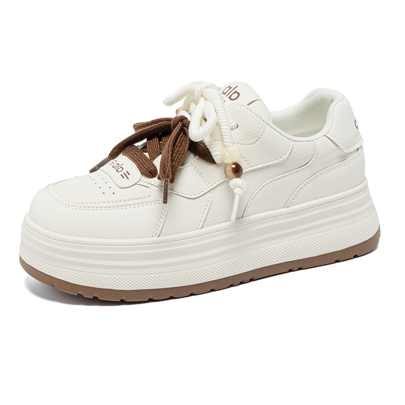 Women's Large Size One Platform White Skate Men's Shoes