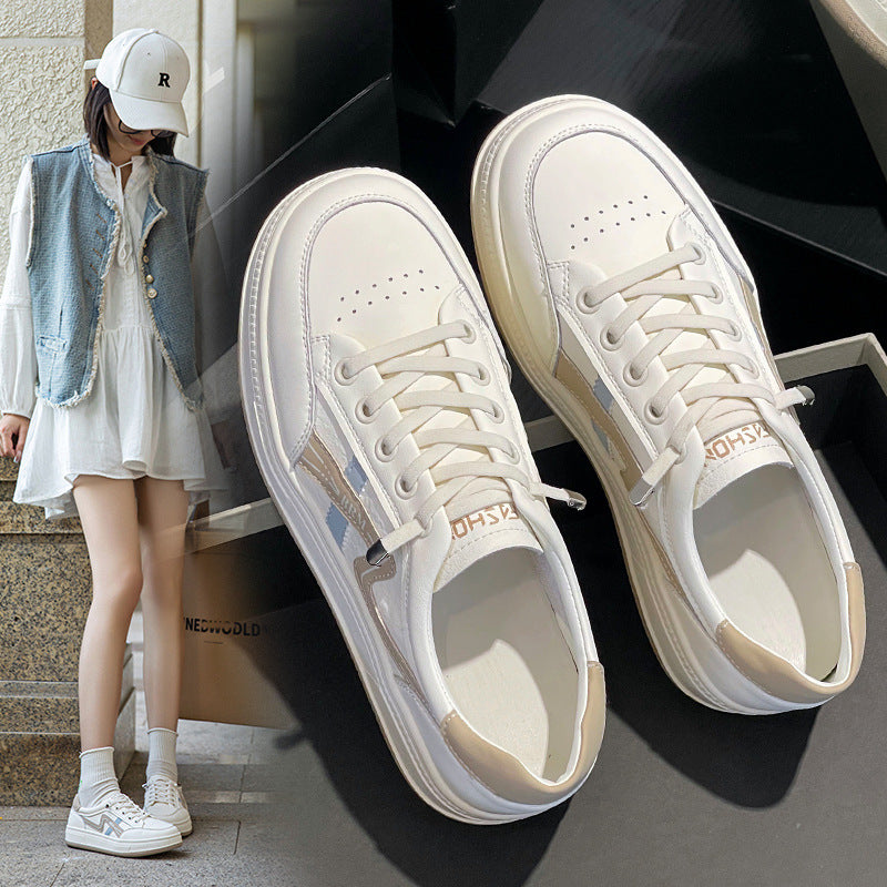 Women's White Spring Slip-on Wild Breathable Sneakers