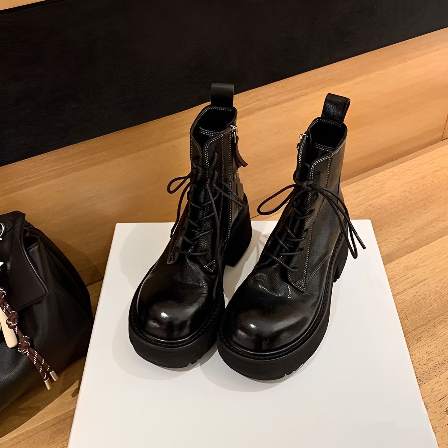 Women's Outdoor Martin For Thick-soled British Style Retro Lace Up Boots