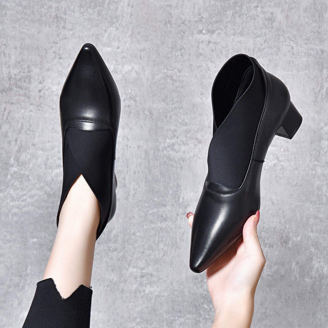 Women's Pointed High Deep Mouth Pumps Niche Women's Shoes