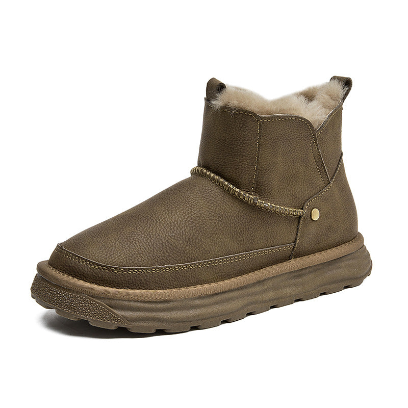 Men's Integrated Waterproof Fleece Lined Padded Warm Snow Boots
