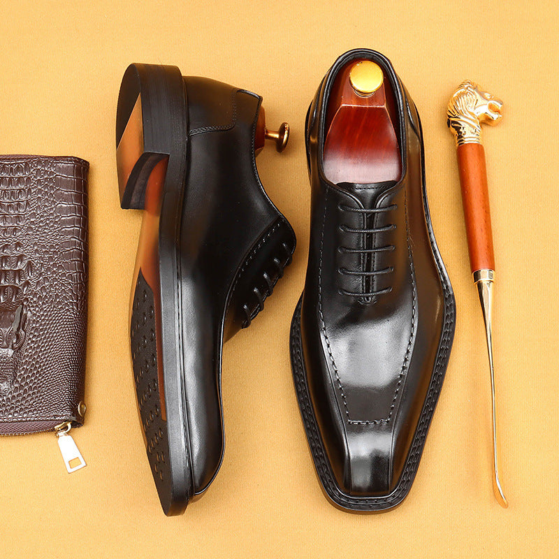 Men's Soft Bottom Pointed British Style Vintage Leather Shoes