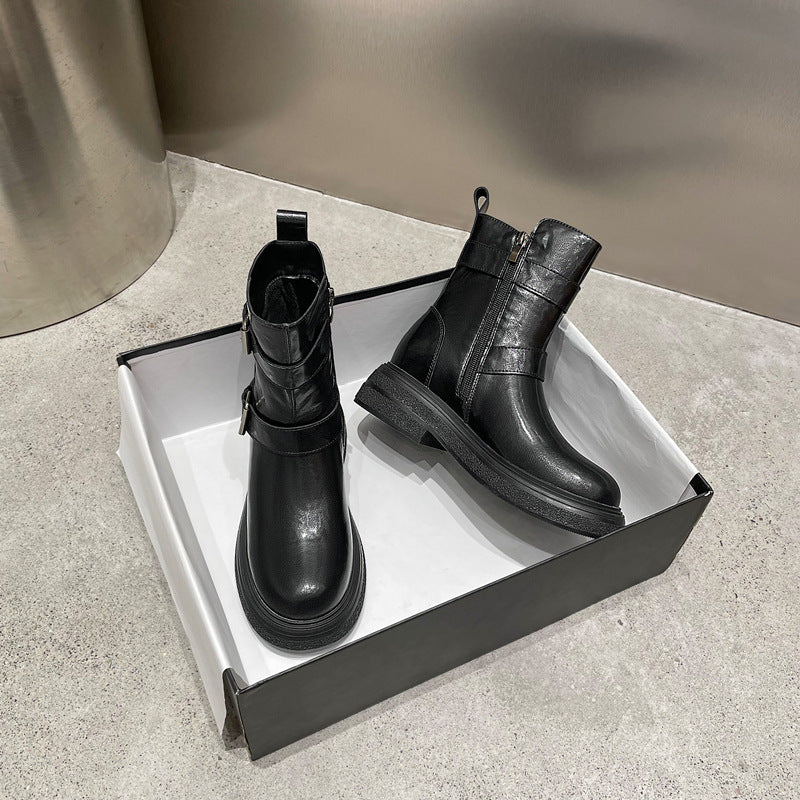Women's Increasing Martin Genuine Western Short Round Boots