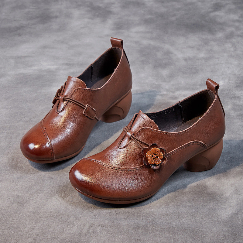 Women's & Men's Retro Autumn Mid First Layer Cowhide Casual Shoes