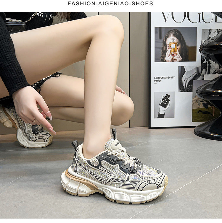 Women's Dad Autumn Thick Bottom Mesh Breathable Sneakers