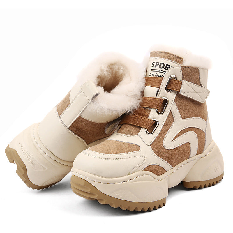 Women's Fleece-lined Thick Winter Bottom Warm Keeping Snow Boots