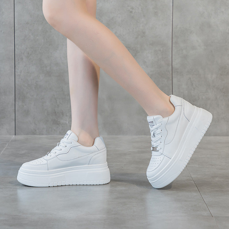 Women's Round Head White Thick Bottom Sports Men's Shoes