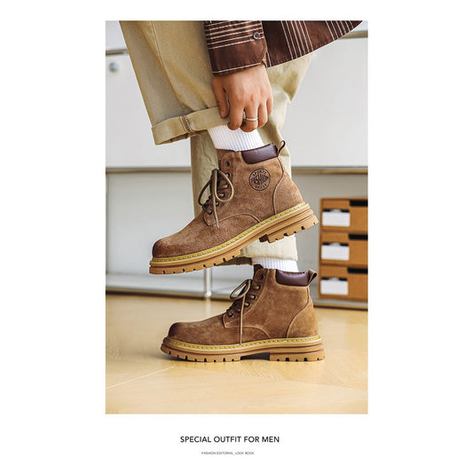 Men's Martin Thick-soled Big Head British Style Boots