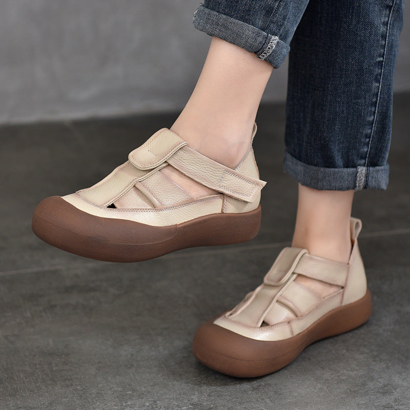 Price Summer Hollow Velcro Top Layer Sandals