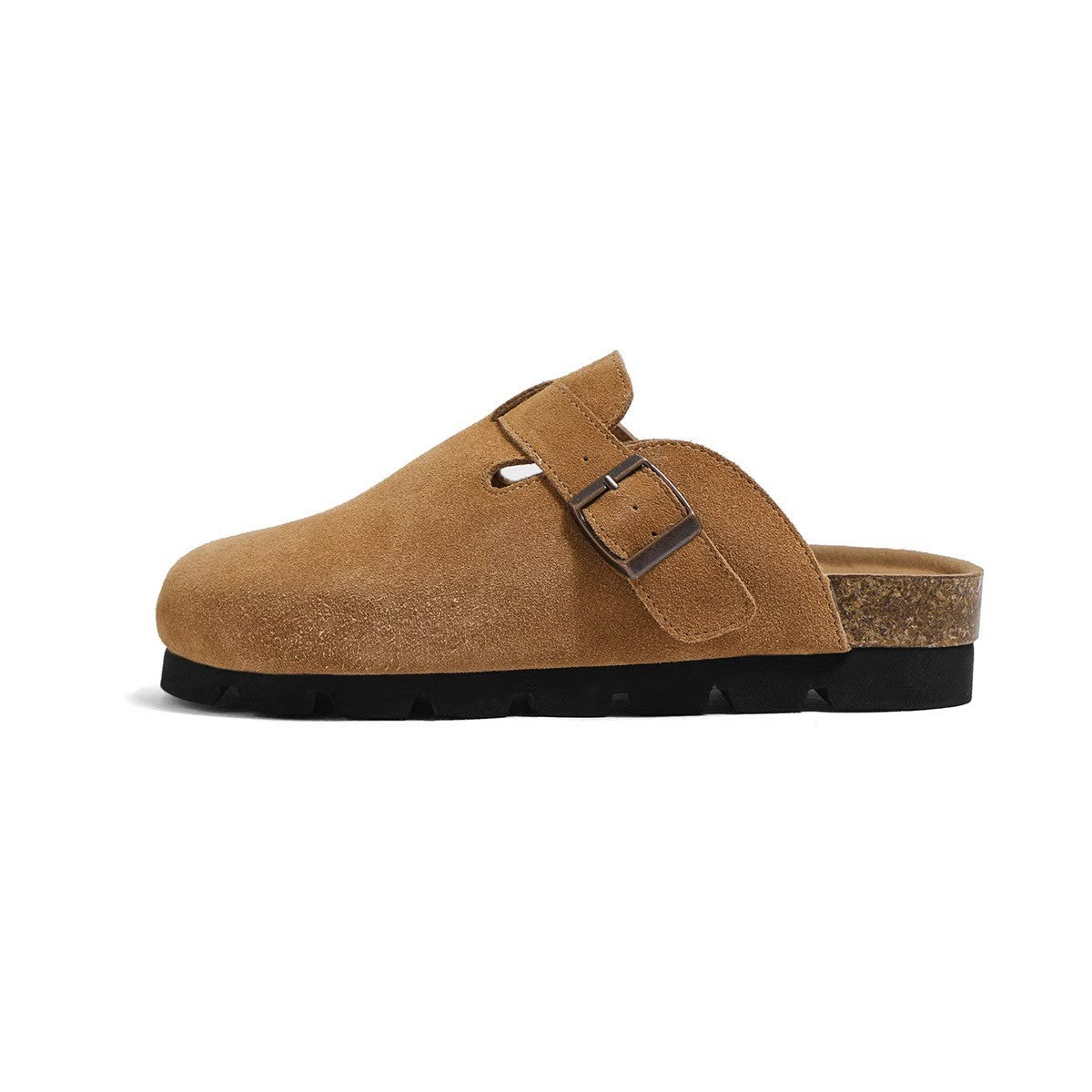 Women's Antelope Brown Half Toe Box For Slippers