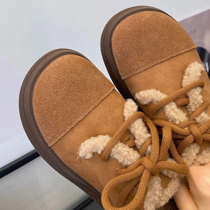 Women's Genuine Plus Veet Fluffy Vintage Cotton Women's Shoes