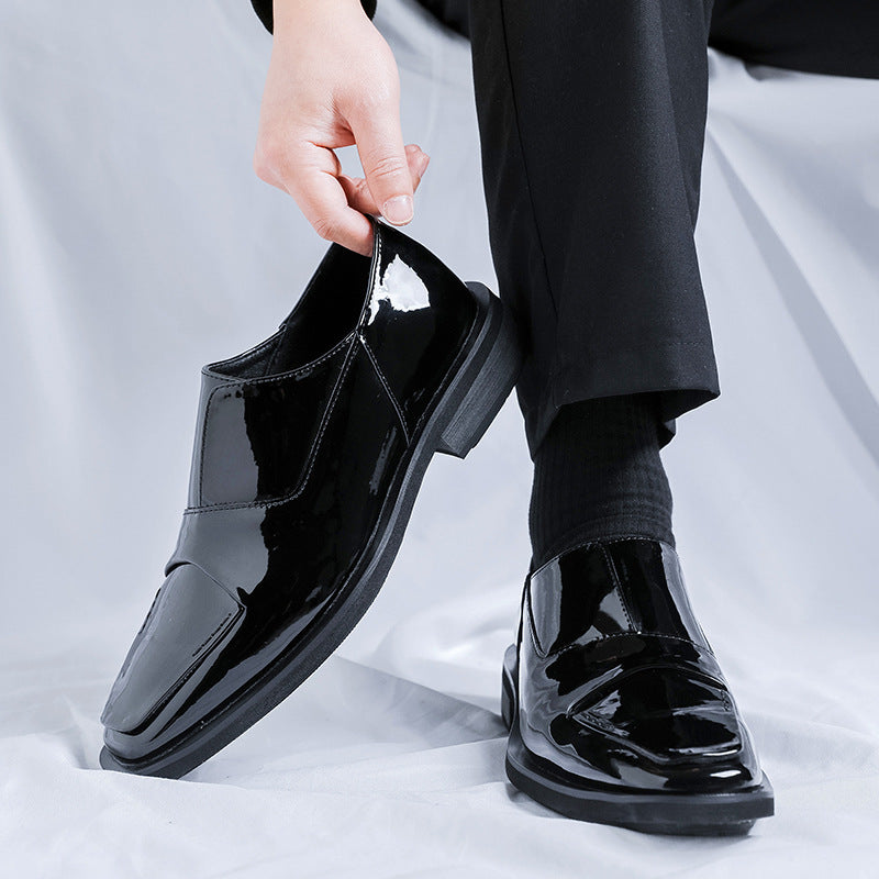 Men's Business Slip-on Thick Sole Increased Derby Leather Shoes