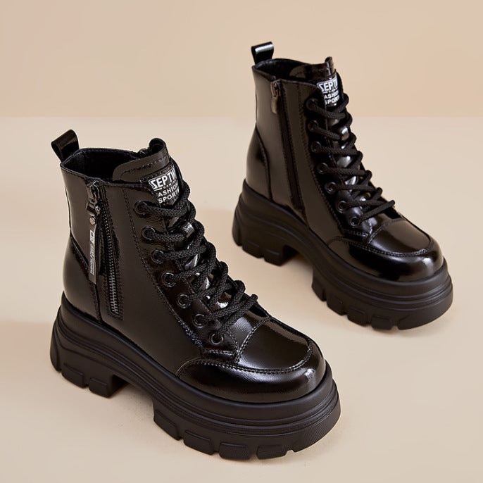Women's For British Style Autumn Small Man Ankle Thick Boots
