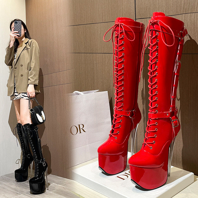 Round Head Model Stage Super High Male Female Large Heels