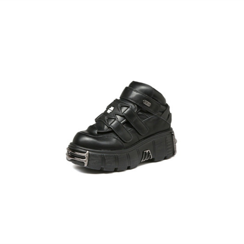 Women's Heavy Metal Platform Punk Dark Motorcycle Casual Shoes