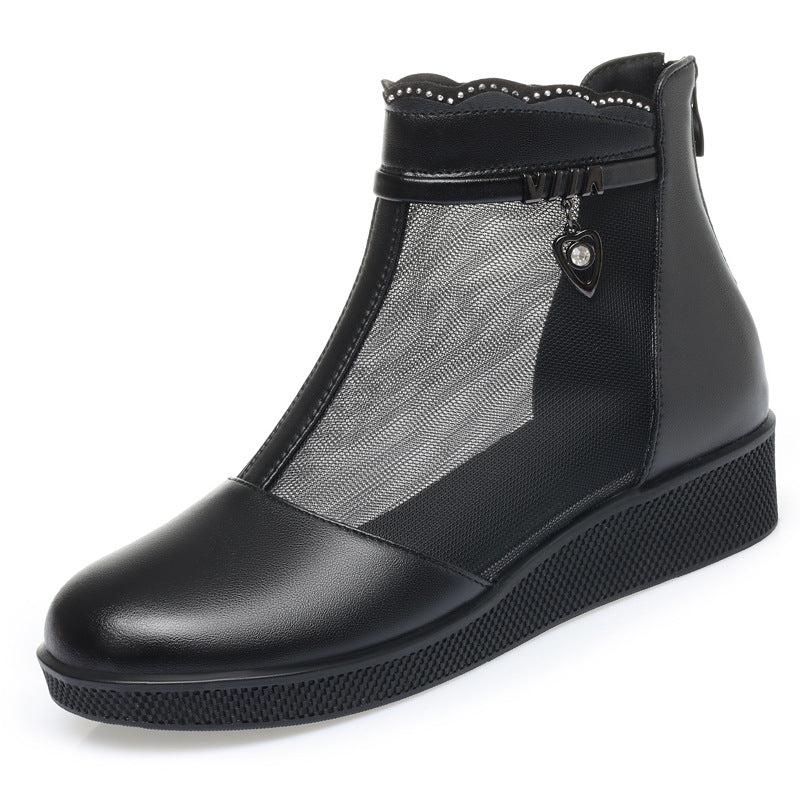 Women's Mesh Mid Chunky Waterproof Platform Martin Sandals