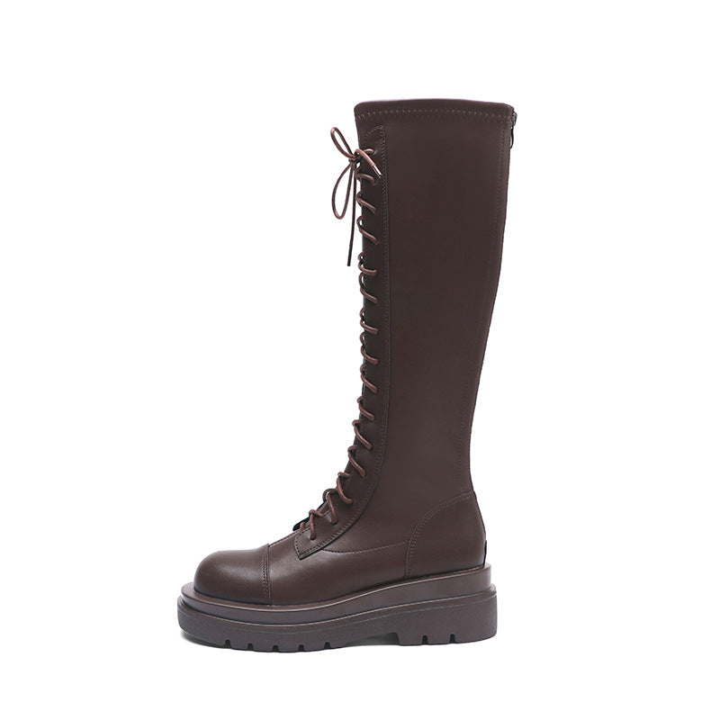 Women's Widened Below The Knee Strap Springy Thigh Boots