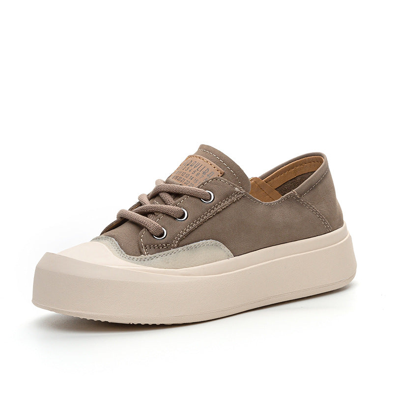 Women's Flat Retro Easy Matching Thick Bottom Breathable First Sneakers