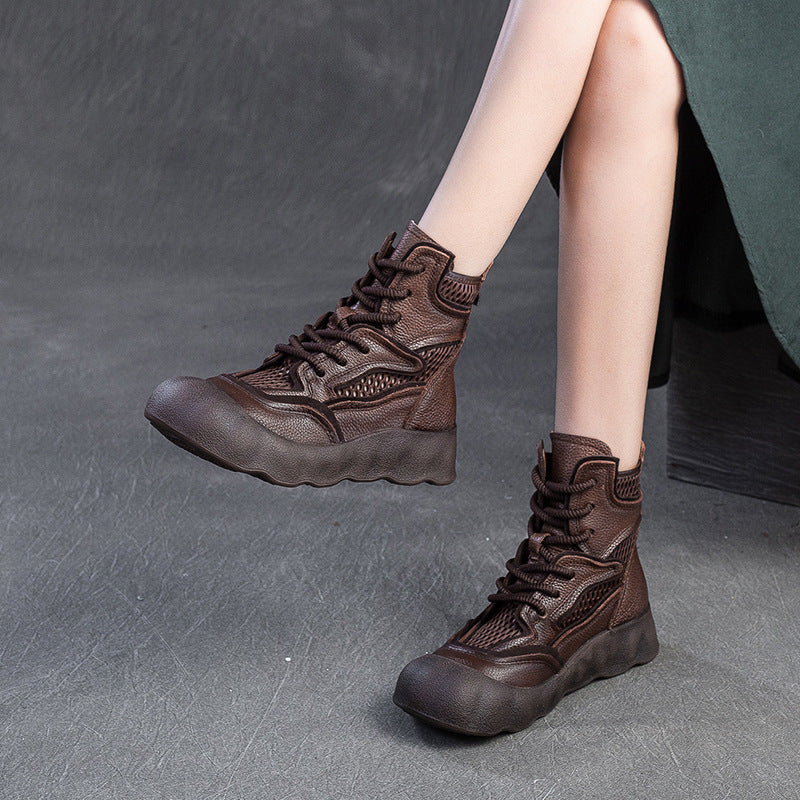Women's Cut-out Breathable Retro Roman Style Martin Sandals
