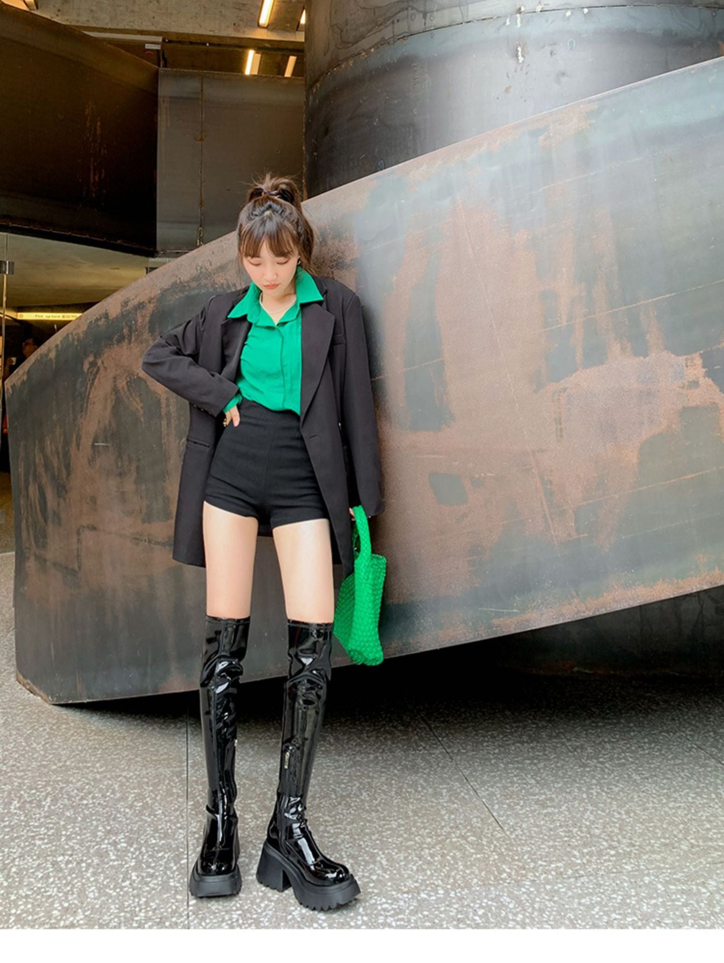 Women's Platform Martin High Skinny Long Rider Boots