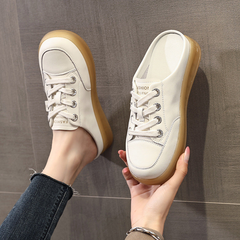 Women's Genuine Outdoor Flat Versatile White Casual Shoes