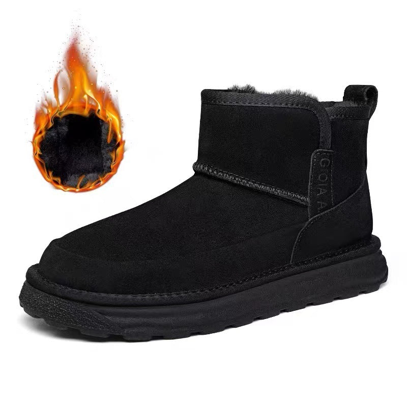 Men's Northeast Booties Winter Fleece-lined Thickened Slip-on Snow Boots