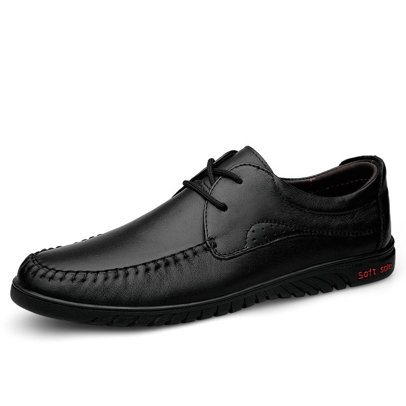 Men's Breathable Trendy Top Layer Cowhide Soft Leather Shoes