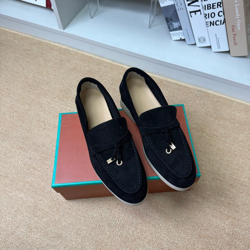 Women's One Pedal Tassel Lazybone Comfortable Heightened Single Loafers
