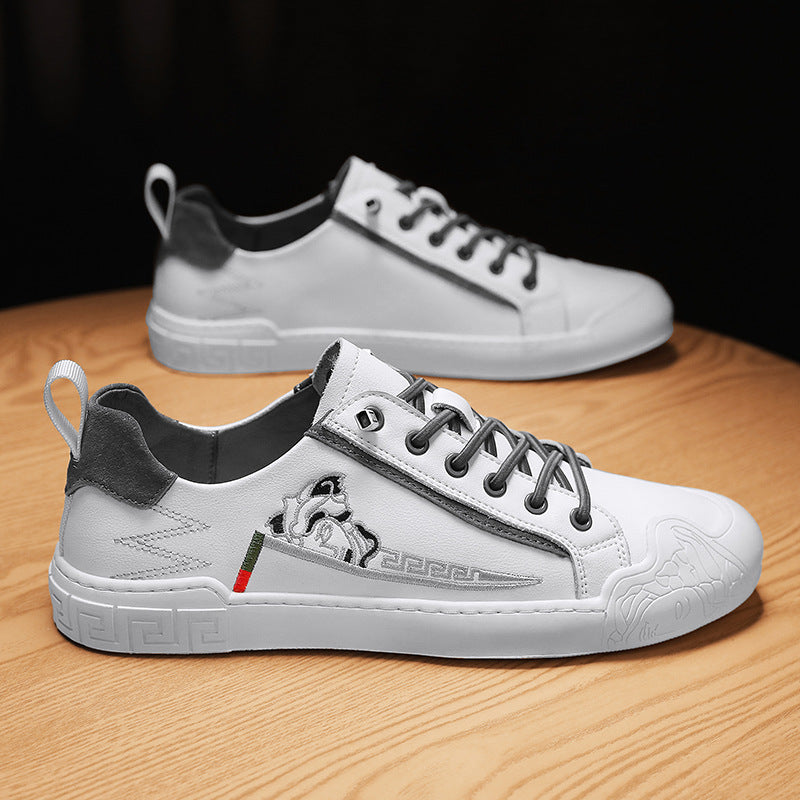 Men's Trendy Fashion Breathable Board Four White Casual Shoes