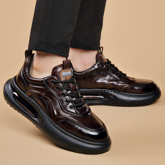 Men's Breathable Business First Layer Cattlehide Fashion Korean Cushion Insole Leather Shoes