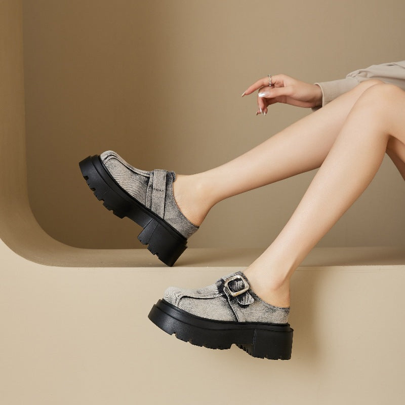 Women's Increasing Insole Closed Toe Half Summer Slippers